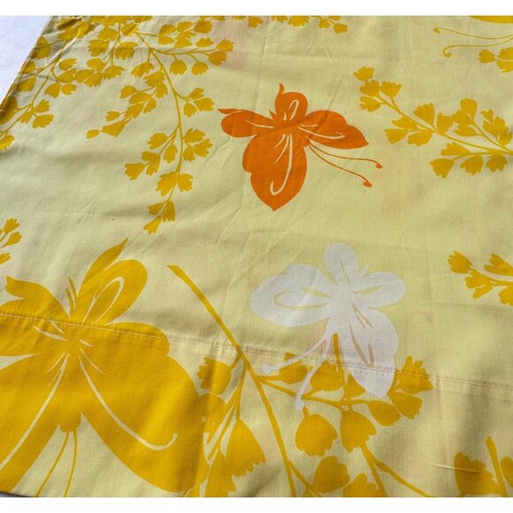 Vintage 70s pillowcase, yellow orange white butterflies, single casing - Picture 4 of 8